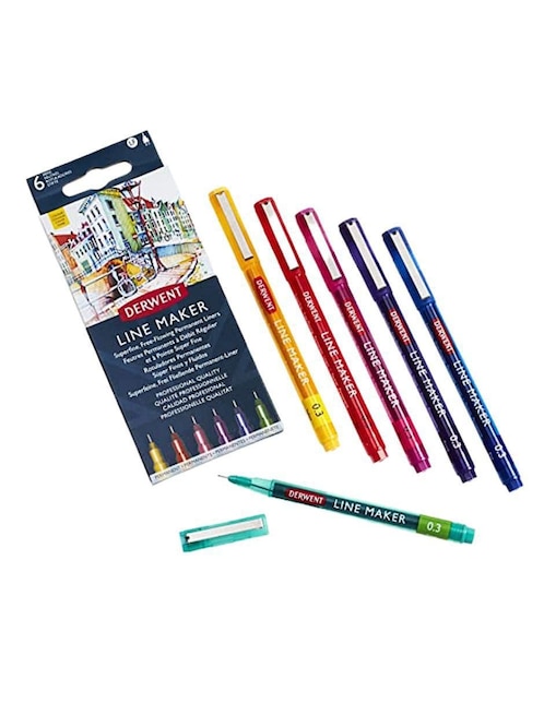 Set de 6 Estilógrafos Derwent Line Maker