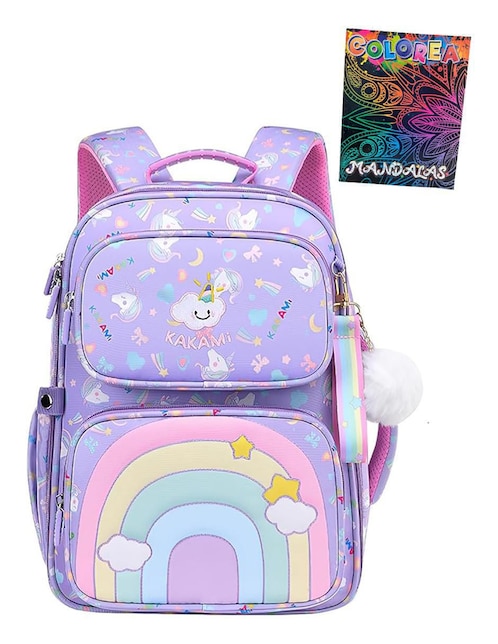 Mochila escolar Likëpink Rainbow Style impermeable