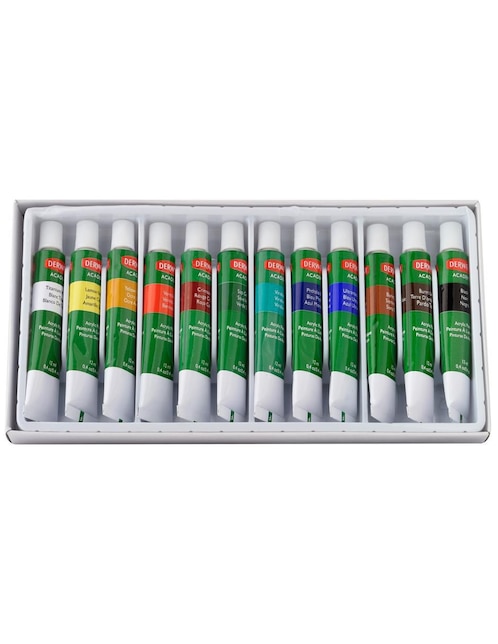 DERWENT Pintura acrílica Derwent Academy 12 piezas