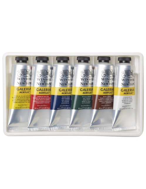 WINSOR & NEWTON Pintura acrílica Winsor & Newton 6 piezas