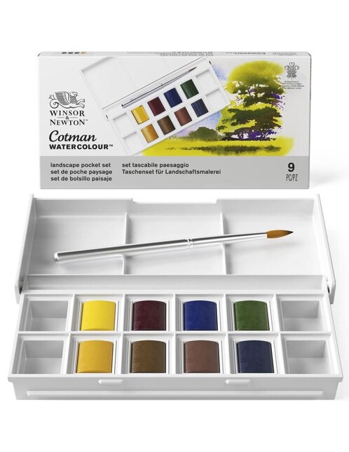 Winsor & Newton Cotman Water Colors Paint Set - Field TRAVEL BAG NOS