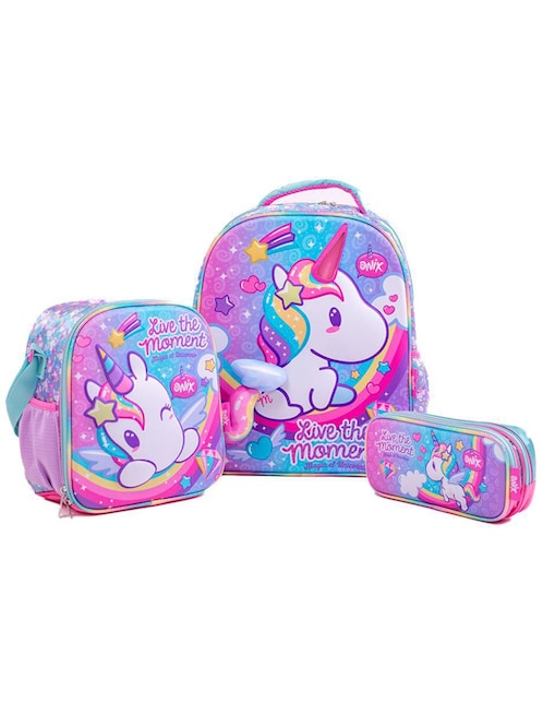 Set mochila escolar Unicornio Onix Magia El Unicornio unisex