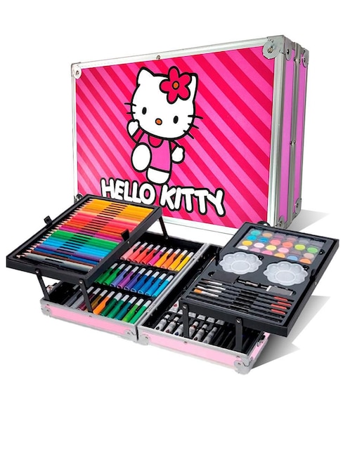 Set lápiz de color Likepink School Pink Hello Kitty redonda HB 145 piezas