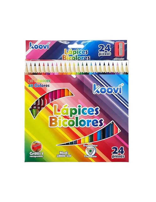 Set lápiz de color Koovi triangular 24 piezas