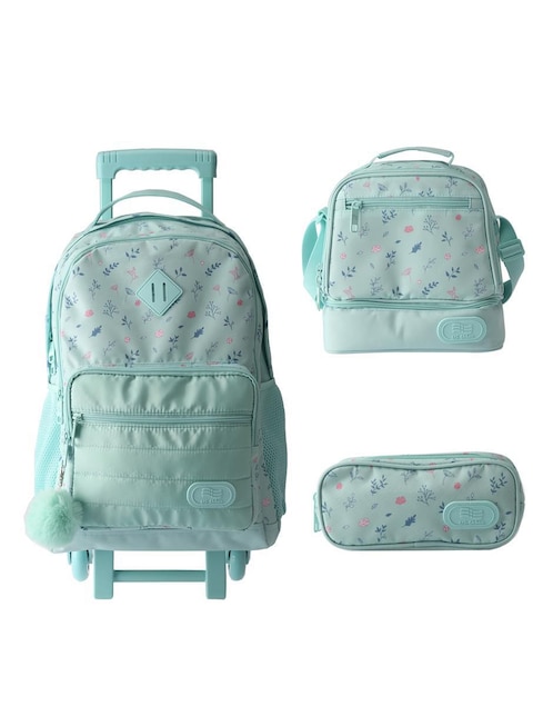 Set mochila escolar Us Urban Flores unisex