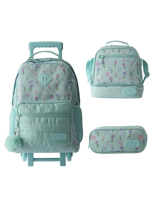 Set mochila escolar Us Urban Flores unisex