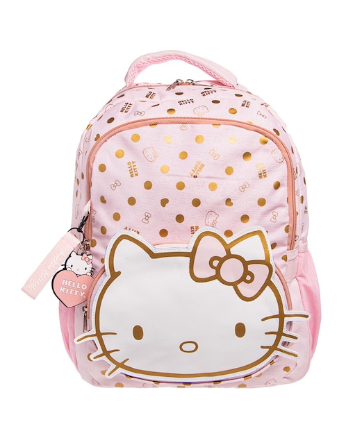 Mochila escolar Hello Kitty Ruz Kitty Rosa Lunares Metálicos unisex
