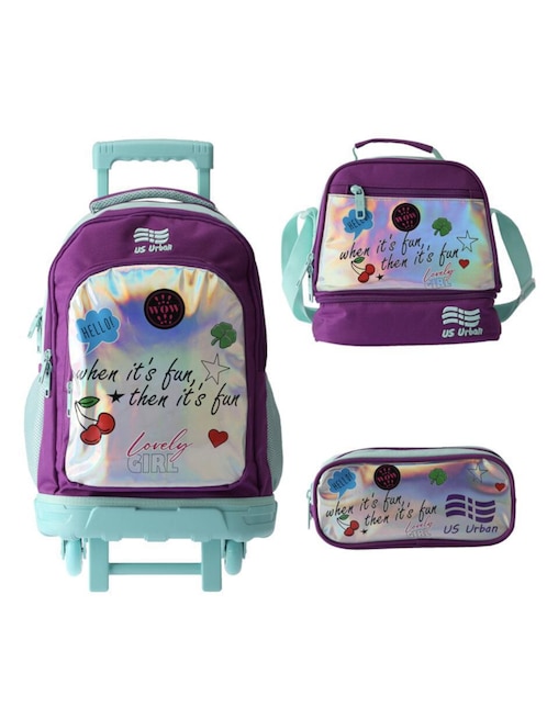 Set mochila escolar Us Urban Niña unisex Suburbia
