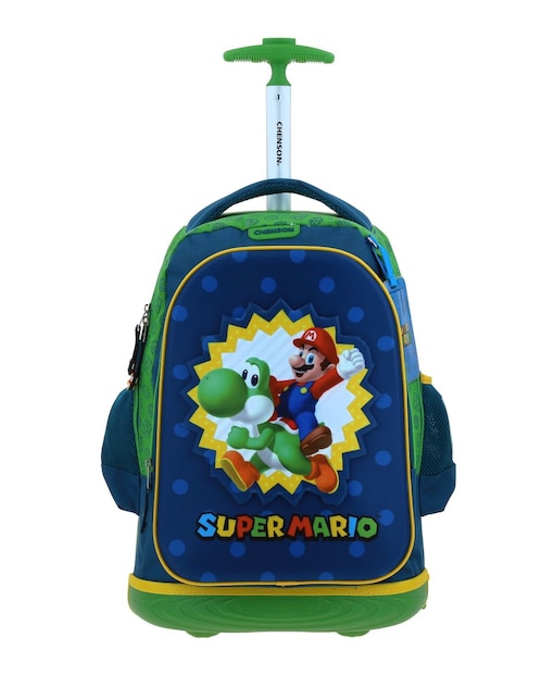 Mochila con ruedas escolar Mario Bros Chenson Sploshi para niño