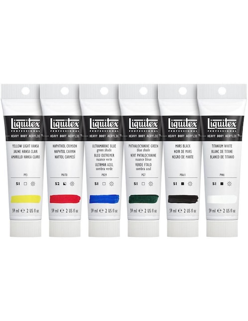 LIQUITEX Set de pinturas acrílicas Liquitex Heavy Body 6 piezas