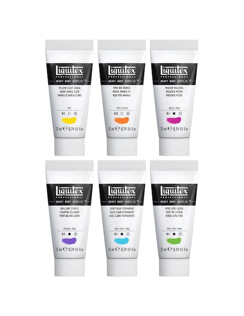 LIQUITEX Set de pinturas acrílicas Liquitex Heavy Body 6 piezas