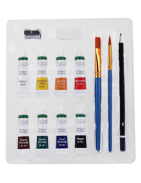 Set Pintura acrílica Rodart Profesional 15 piezas