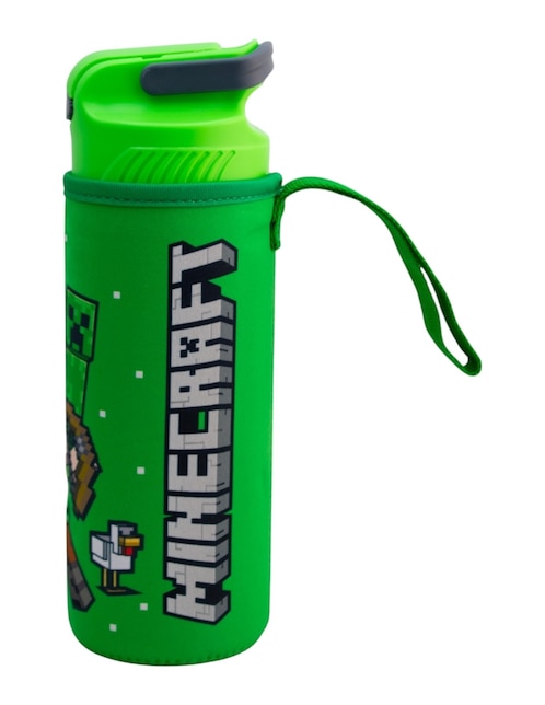 Botella de agua Minecraft con tapa rosca 600 ml