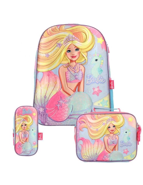 Set mochila escolar Barbie Keepack para niña