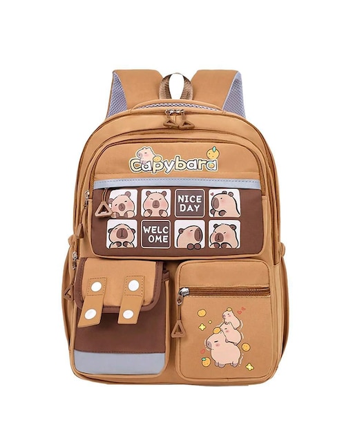 Mochila escolar capibara impermeable infantil unisex