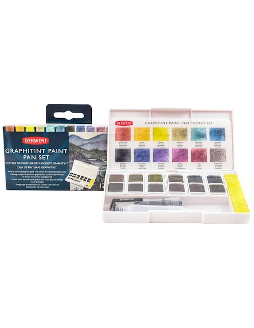 Acuarelas pastilla Derwent 12 colores
