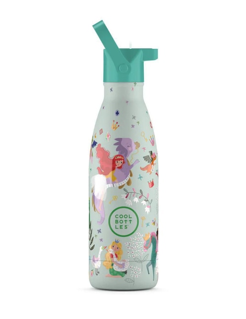 Termo Cool Bottles de acero inoxidable Kids Reino de princesa con tapa rosca 350 ml
