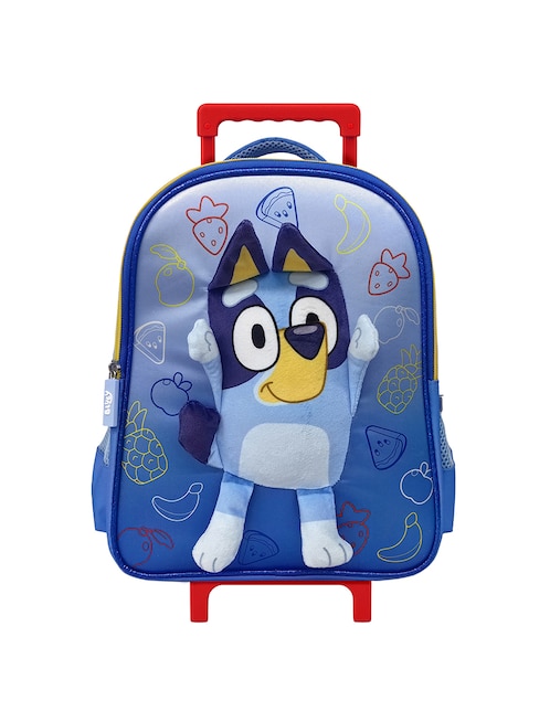 Mochila con ruedas escolar Bluey let's have fun unisex