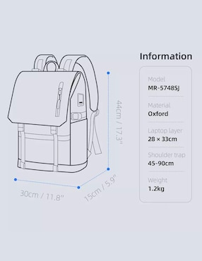 Mochila para viaje Mark Ryden impermeable para hombre