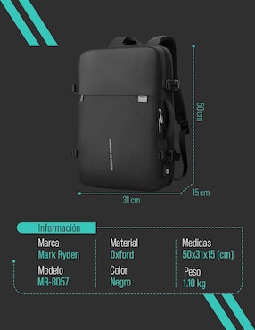 Mochila con portalaptop Mark Ryden impermeable para hombre