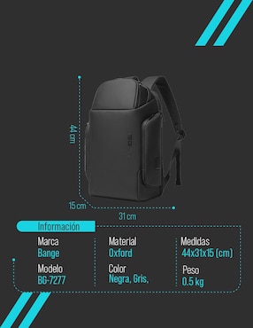 Mochila con portalaptop Bange impermeable unisex
