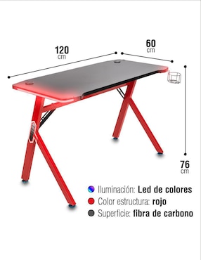 Escritorio Gamer Nenotech Ferrini  de madera