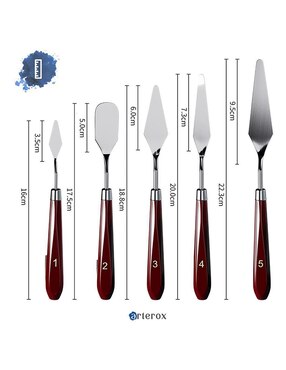 Set espátulas para pintar 5 piezas Arterox de acero inoxidable