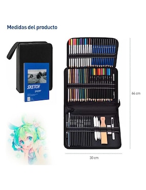 Set lápiz de color Bluelander redondo 72 piezas