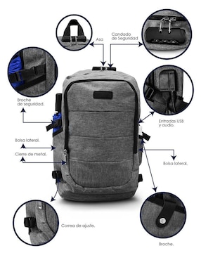 Mochila antirrobo Idea Nuova impermeable unisex