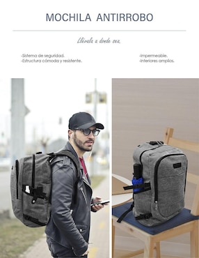 Mochila antirrobo Idea Nuova impermeable unisex