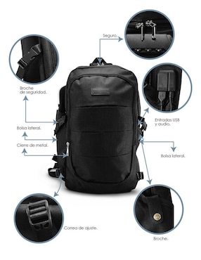 Mochila antirrobo Idea Nuova impermeable unisex