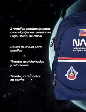 Mochila casual NASA Techzone Vintage unisex