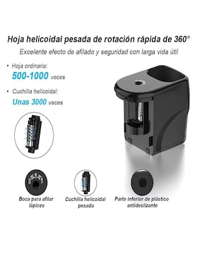 Sacapuntas eléctrico de plástico