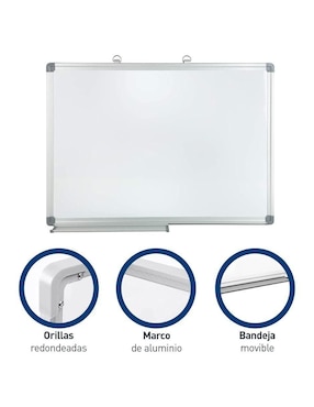 Pizarrón blanco Bluelander de plástico