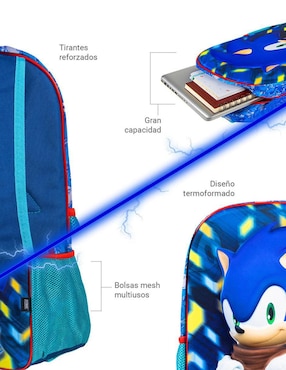 Mochila escolar Sonic Techzone unisex