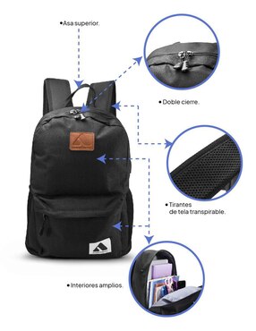 Mochila con portalaptop Idea Nuova impermeable unisex