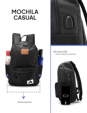 Mochila con portalaptop Idea Nuova impermeable unisex