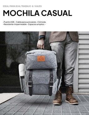 Mochila con portalaptop Idea Nuova impermeable unisex