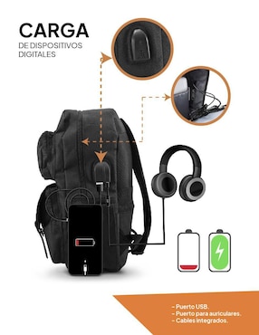 Mochila con portalaptop Idea Nuova impermeable unisex