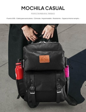 Mochila con portalaptop Idea Nuova impermeable unisex