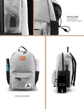 Mochila con portalaptop Idea Nuova impermeable unisex