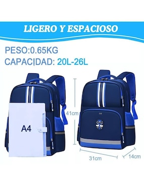 Mochila escolar Genérica impermeable unisex