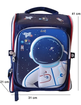 Mochila escolar Astronauta Genérica impermeable unisex