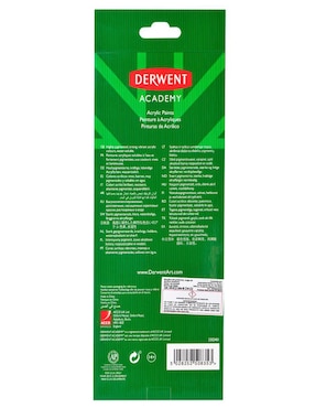 Pintura acrílica Derwent Academy 12 piezas