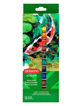 Pintura acrílica Derwent Academy 12 piezas