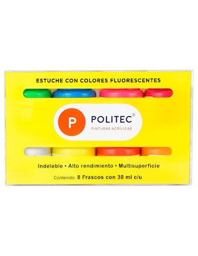 Pintura Acrílica Politec Linea 300 8 Piezas