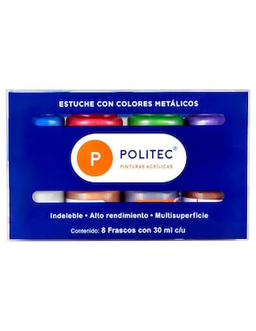 Pintura Acrílica Politec Línea 300 8 Piezas