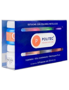 Pintura acrílica Politec Línea 300 8 piezas