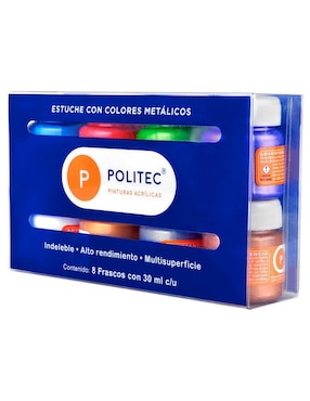 Pintura acrílica Politec Línea 300 8 piezas