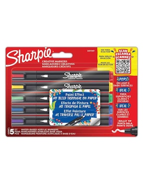 Marcador base agua Sharpie 5 piezas